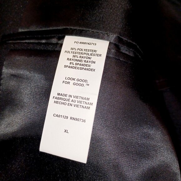 Kenneth Cole NWT Mens XL Black 2-Button Stretch Blazer Jacket Polyester Blend - Picture 5 of 6